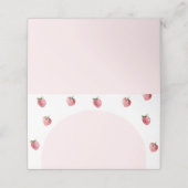 Minimalistische aardbeien voedselkaart. aardbei plaatskaartje (Buitenkant ongevouwen)