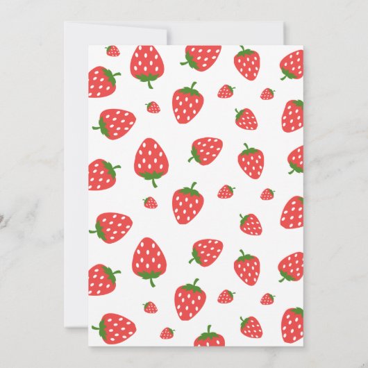 Minimalistische aardbeienbessen 1e verjaardagsfees kaart (Achterkant)