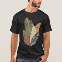 Minimalistische aarde toon botanische bladeren T-s