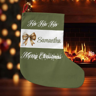 Minimalistische aardetint Kerstsok Naam