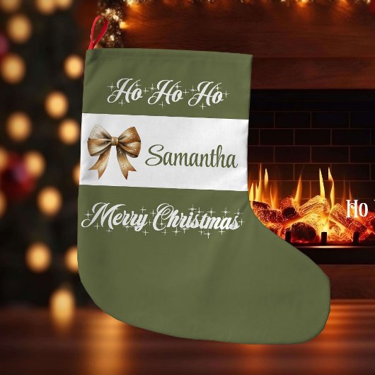Minimalistische aardetint Kerstsok Naam