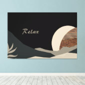 Minimalistische aardetinten Abstract Boho Canvas Afdruk (Insitu (Houten vloer))