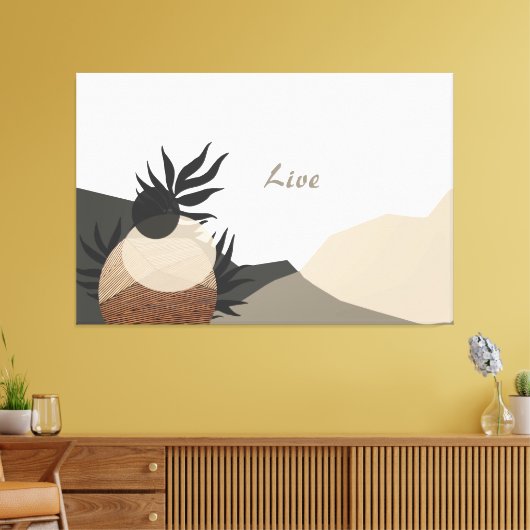 Minimalistische aardetinten Abstracte Natuur Canva Canvas Afdruk (Insitu (Woonkamer))