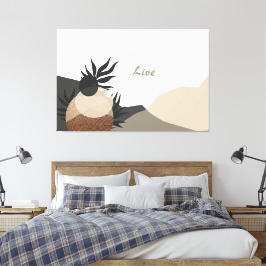 Minimalistische aardetinten Abstracte Natuur Canva Canvas Afdruk (Insitu (Slaapkamer))