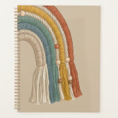 Minimalistische Aardetone Boho Macramé Regenboog Planner (Voorkant)