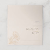 Minimalistische Aardetoneel Bloemige Vouw Bruiloft Plaatskaartje (Buitenkant ongevouwen)