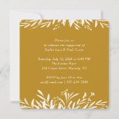 Minimalistische aardetoneel mosterdgele bloemige v kaart (Voorkant)