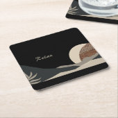 Minimalistische aardetonen Boho "Relax" Kartonnen Onderzetters (Schuin)