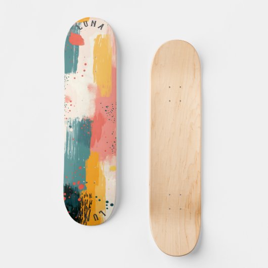 Minimalistische aardetoon Abstract - Zachte pensee Persoonlijk Skateboard (Voorkant)