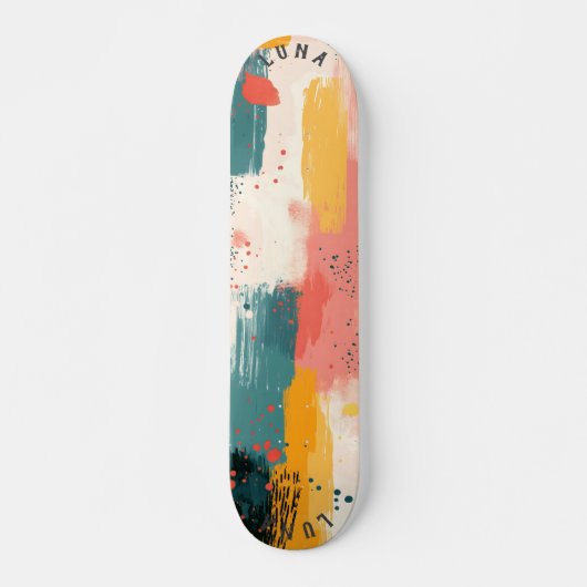 Minimalistische aardetoon Abstract - Zachte pensee Persoonlijk Skateboard (Voorkant)