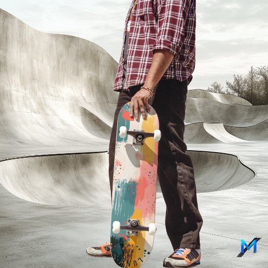Minimalistische aardetoon Abstract - Zachte pensee Persoonlijk Skateboard