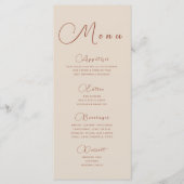 Minimalistische aardse beige menu (Voorkant)