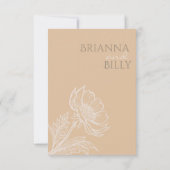 Minimalistische Aardse Bloemen Huwelijk Save The D Save The Date (Achterkant)