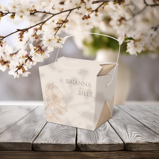 Minimalistische aardse bloemenbruiloft gunstbox bedankdoosjes