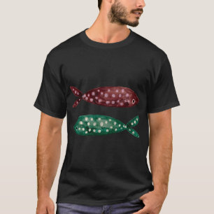 Minimalistische aardse bruine en saliegroene gespi t-shirt