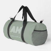 Minimalistische Aardse Matcha Groene Monogram Plunjezak (Rechterhoek)