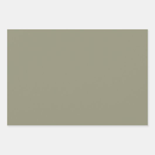 Minimalistische aardse olijfgroene beige effen tro inpakpapier vel (Voorkant)