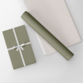 Minimalistische Aardse Olijfgroene Plain Solid Col Cadeaupapier