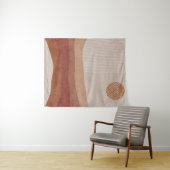 Minimalistische aardse tinten Abstracte landschaps Wandkleed (In Situ (horizontaal))