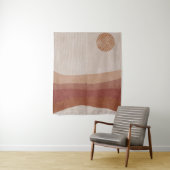 Minimalistische aardse tinten Abstracte landschaps Wandkleed (In situ)