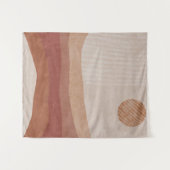 Minimalistische aardse tinten Abstracte landschaps Wandkleed (Voorkant (horizontaal))