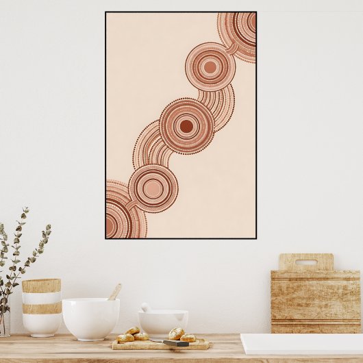 Minimalistische Aboriginal Dot Art Poster (Keuken)