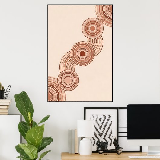 Minimalistische Aboriginal Dot Art Poster (Thuiskantoor)