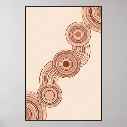 Minimalistische Aboriginal Dot Art Poster (Voorkant)