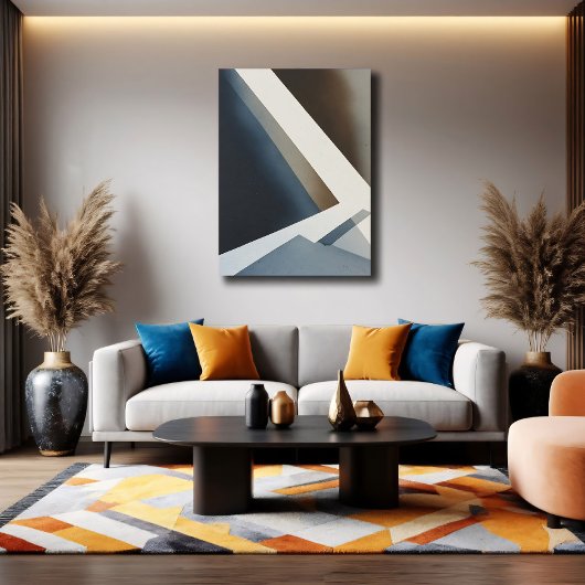 Minimalistische Abstract Blauw Grijs Beige Poster