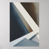 Minimalistische Abstract Blauw Grijs Beige Poster (Voorkant)