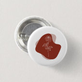 Minimalistische Abstract Boho Roos Ronde Button 3,2 Cm (Voorkant /achterkant)