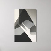 Minimalistische Abstract Zwart Wit Grijs Canvas Afdruk (Voorkant)