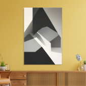 Minimalistische Abstract Zwart Wit Grijs Canvas Afdruk (Insitu (Woonkamer))