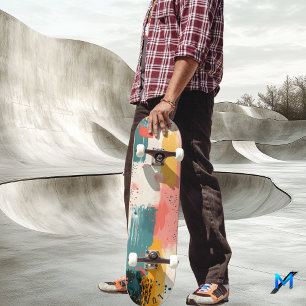 Minimalistische Abstracte Aardetonen - Zachte Kwas Persoonlijk Skateboard