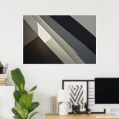 Minimalistische Abstracte Betonarchitectuur Poster (Thuiskantoor)