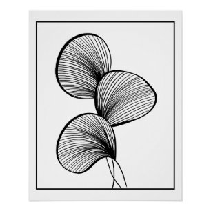 Minimalistische Abstracte bladlijnkunst - Modern B Perfect Poster