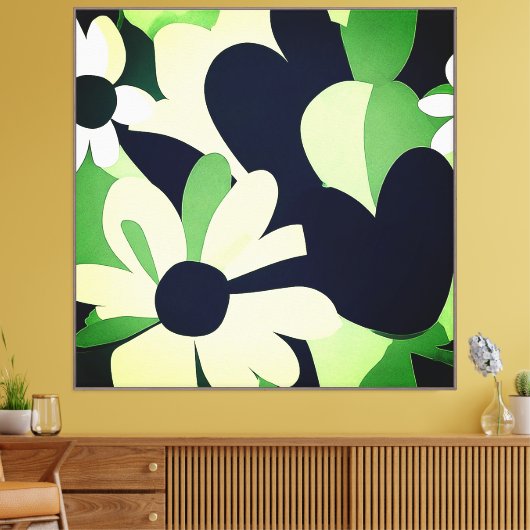 minimalistische Abstracte bloem Canvas Afdruk (Insitu (Woonkamer))
