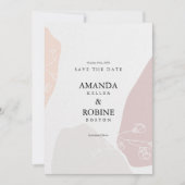 Minimalistische Abstracte bloemen Bewaar de datum Save The Date (Voorkant)