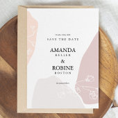 Minimalistische Abstracte bloemen Bewaar de datum Save The Date