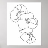 Minimalistische Abstracte Bloemen Line Art Poster (Voorkant)
