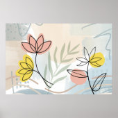 Minimalistische Abstracte Bloemmotief Poster (Voorkant)