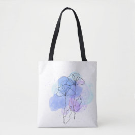 Minimalistische abstracte bloemtas tote bag
