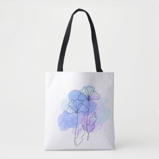 Minimalistische abstracte bloemtas tote bag (Voorkant)