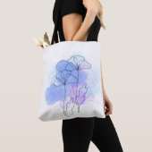 Minimalistische abstracte bloemtas tote bag (Dichtbij)