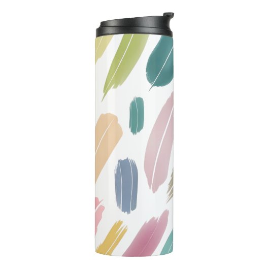 Minimalistische Abstracte borstelstreken van paste Thermosbeker (Gedraaid links)