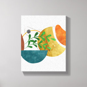 Minimalistische Abstracte botanische organische vo Canvas Afdruk