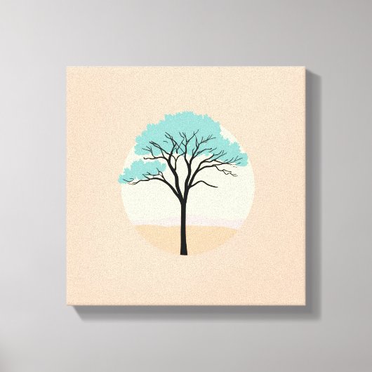 Minimalistische Abstracte botanische Plant faux Canvas Afdruk (Voorkant)