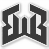 Minimalistische Abstracte BWB Letter Monogram Sticker (Voorkant)