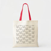 Minimalistische Abstracte Cat Line Art Tote Bag (Voorkant)