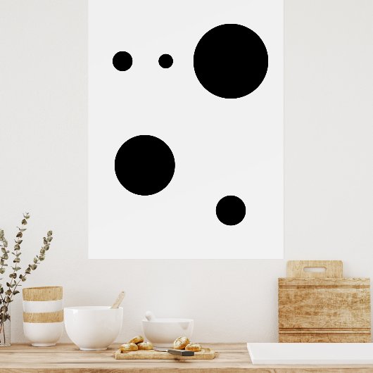 Minimalistische Abstracte cirkelkunst | Moderne ge Poster (Keuken)
